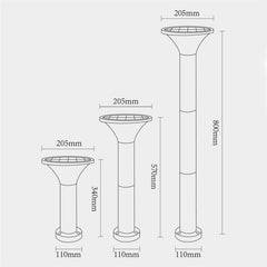 Modern Design Round 8W Landscape Bollard Light Outdoor Waterproof Led Solar Garden Lights for Garden Courtyard