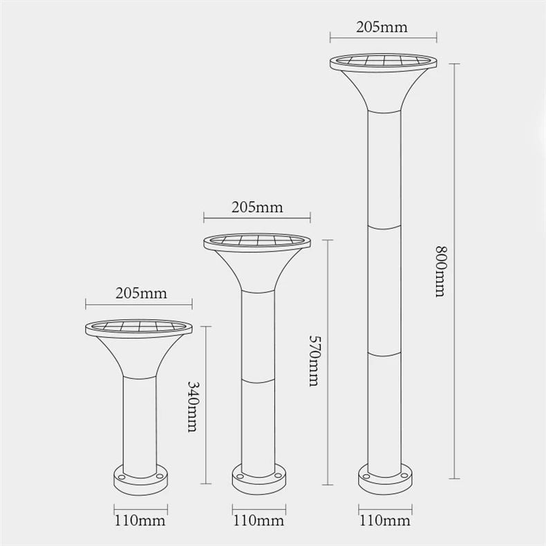 Modern Design Round 8W Landscape Bollard Light Outdoor Waterproof Led Solar Garden Lights for Garden Courtyard