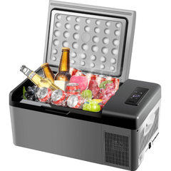 Car 15L Portable Refrigerator Freezer Dual Storage Zone Camping Freezer -4℉~50℉ 12 Volt Fridge Freezer