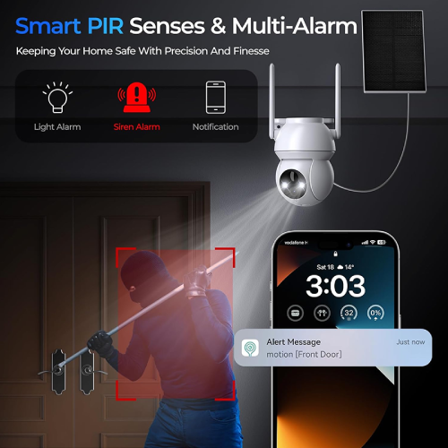 2K 3MP 5MP WiFi Camara De Seguridad Battery Solar Security Cameras Wireless Outdoor with Alexa
